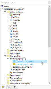 Navigátor s předdefinovanými typy liniových podpor