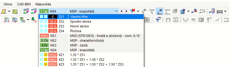 Nastavení aktuálního zatěžovacího stavu