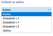 Výběr směru promítání