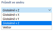 Výběr směru promítání