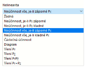 Výběr nelinearity podpory