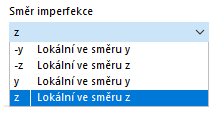 Výběr směru imperfekce