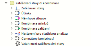 Zatěžovací stavy a kombinace v navigátoru