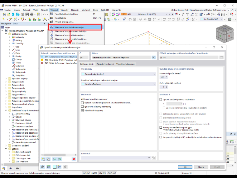 FAQ 005067 | Kde mám nastavit parametry výpočtu?