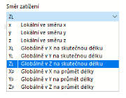 Výběr směru zatížení