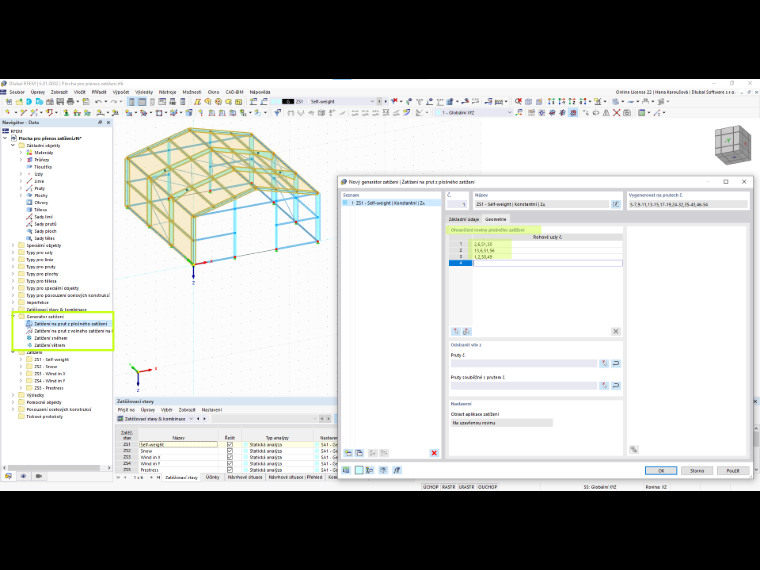 Generátory zatížení v programu RFEM 6