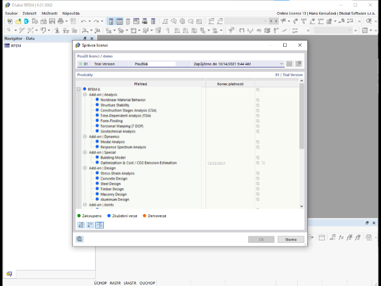 FAQ 005105 | Mohu si stáhnout 90denní zkušební verzi programu RFEM 6 a vyzkoušet si ji, i když nyní vlastním program RFEM 5?