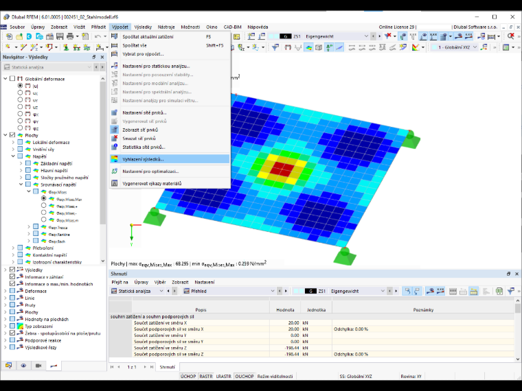 FAQ 005122 | Kde mohu v programu RFEM 6 nastavit, aby vyšla napětí uvnitř prvků sítě konstantní?