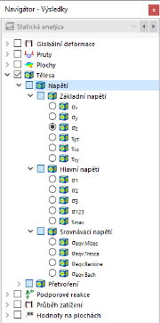 Výběr napětí tělesa v navigátoru