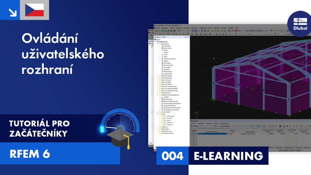 Část e-learningového tutoriálu o ovládání a práci s uživatelským rozhraním