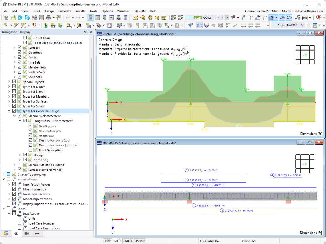 Grafische Ausgabe der Stabbewehrung