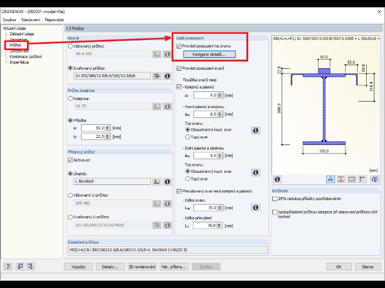 FAQ 005169 | Kde se aktivuje posouzení na únavu v programu CRANEWAY?