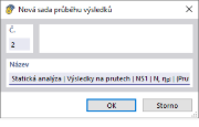 Dialog ' Nová sada průběhů výsledků '