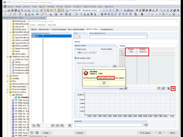 FAQ 005181 | Mohu exportovat spektrum odezvy z programu RFEM 6 a použít ho například v programu RFEM 5?