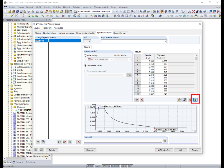 FAQ 005181 | Mohu exportovat spektrum odezvy z programu RFEM 6 a použít ho například v programu RFEM 5?