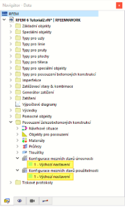 Standardní konfigurace pro posouzení betonu podle EN 1992