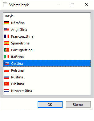 Výběr jazyka tiskového protokolu