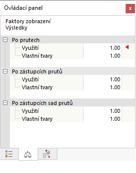 Úprava součinitelů zobrazení pro výsledky posouzení