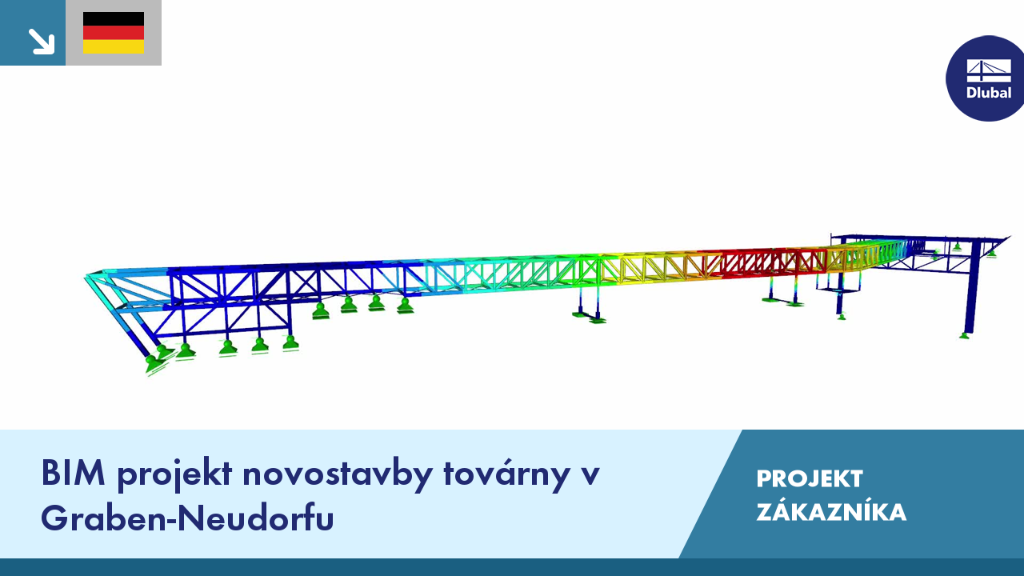 Rendering pokročilé průmyslové budovy v Graben-Neudorfu s využitím BIM
