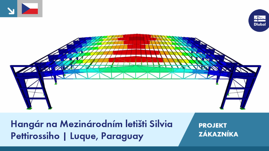 Hangár na letišti Silvio Petirossi v Luque, Paraguay. Zákaznický projekt