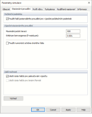 Parametry simulace, Stacionární proudění