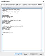 Parametry simulace, Informace