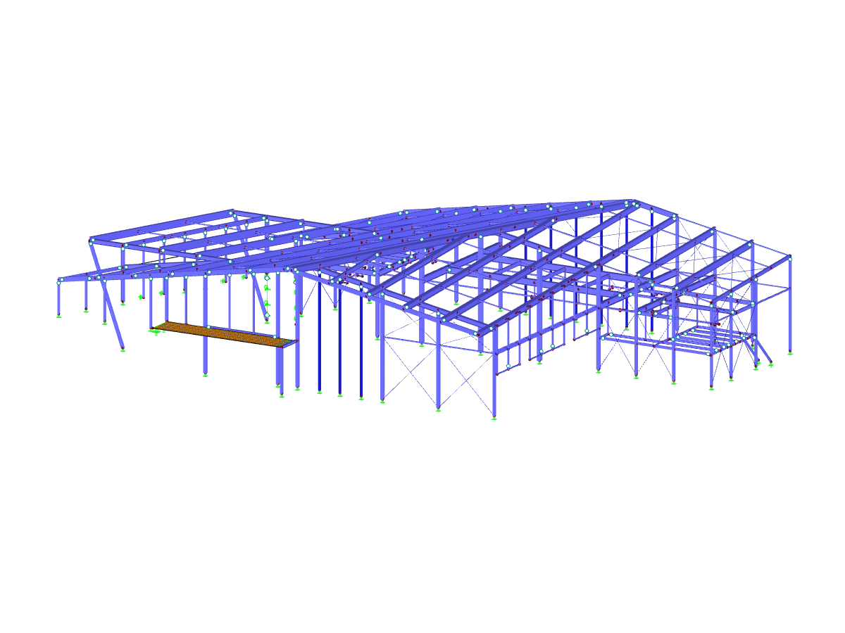 3D model údolní stanice v programu RFEM (© m3-ZT GmbH)
