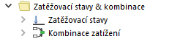 Zatěžovací stavy a kombinace v navigátoru