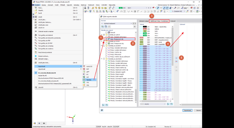 FAQ 005219 | Toto je text z Wiki pro dotaz: V programu RFEM 6 bych chtěl exportovat uzlové podporové síly několika zatěžovacích stavů..