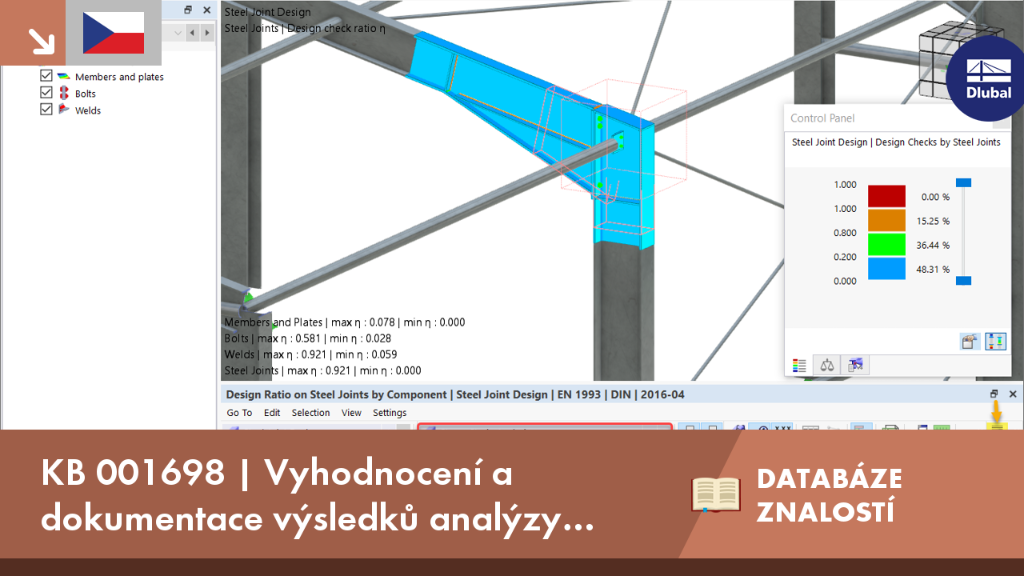 KB 001698 | Vyhodnocení a dokumentace výsledků analýzy ocelových přípojů v RFEMu 6