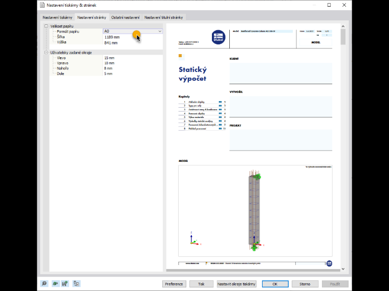 FAQ 005236 | Mohu v programu RFEM 6 tisknout grafiku výztuže ve formátu DIN A0?