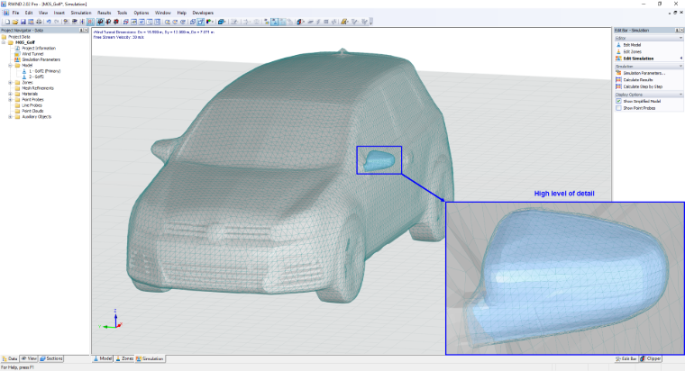 Model 2 s vysokou úrovní detailů