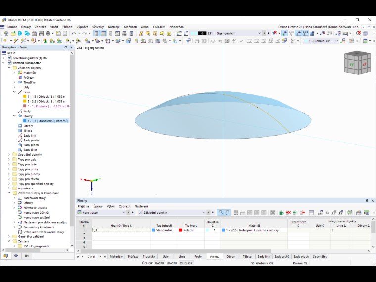 FAQ 005250 | V programu RFEM bych chtěl vytvořit rotačně symetrickou plochu. Rotační plocha se však nevytvoří. Co může být příčinou?
