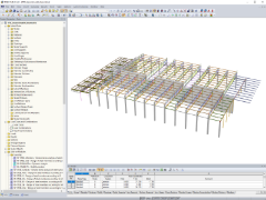 Celkový model hal v programu RFEM (pro účely prezentace, © Isenmann Ingenieure)