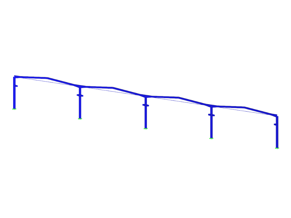 Čtyřlodní průmyslová hala s mostovými jeřáby