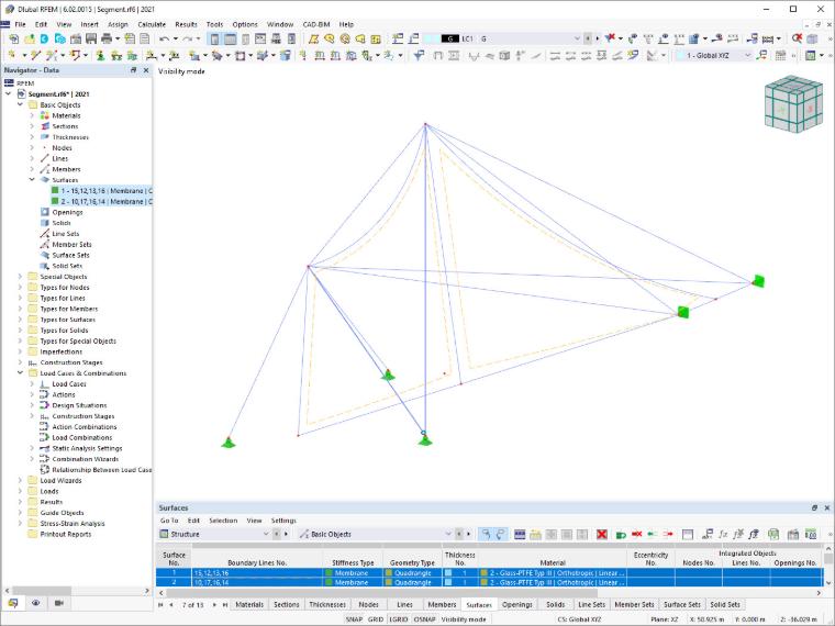 Umístění membrány