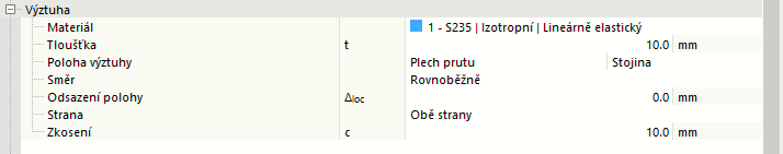 Nastavení výztuhy
