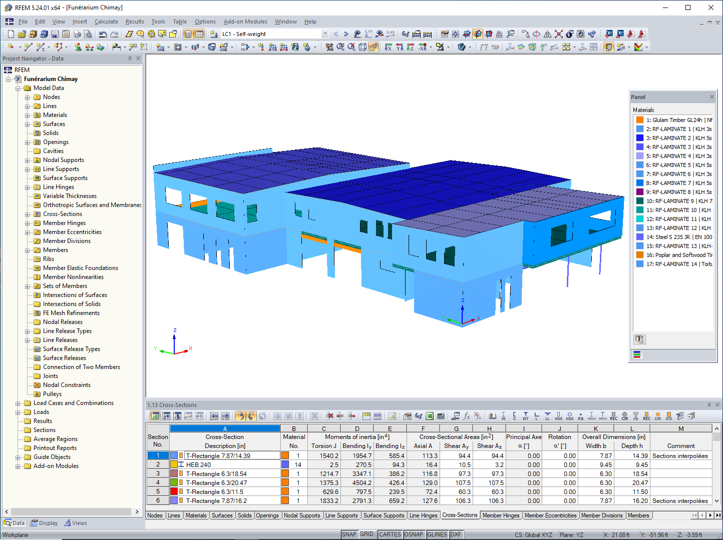3D model pohřebního ústavu v programu RFEM (© D-Bois)