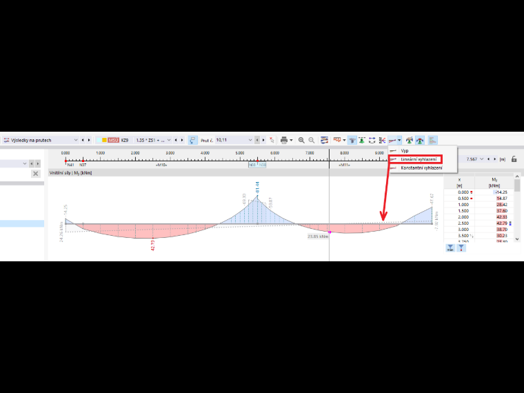 FAQ 005303 | Jak mohu do průběhu výsledků v programu RFEM 6 vložit oblast vyhlazení / linii vyhlazení?