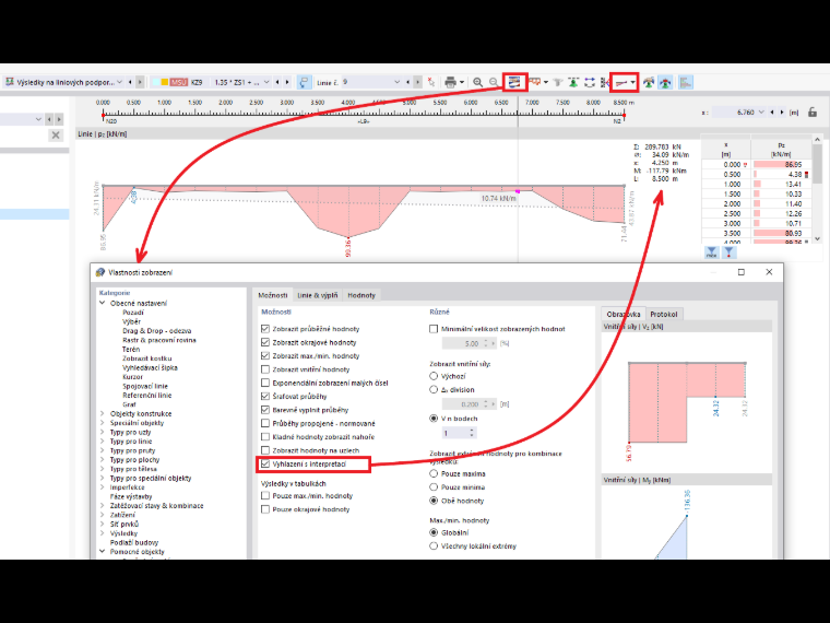 FAQ 005303 | Jak mohu do průběhu výsledků v programu RFEM 6 vložit oblast vyhlazení / linii vyhlazení?