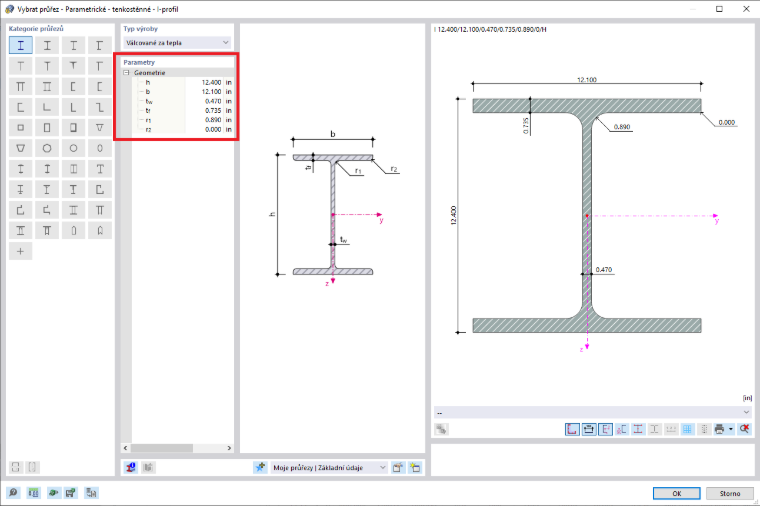 FAQ 005311 | Jak mohu upravit parametry existujícího průřezu z databáze RFEM 6 / RSTAB 9?