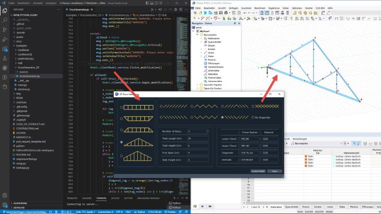 KB 001769 | Praktické aplikace s využitím programů Python a RFEM 6 | Generátor 2D příhradových nosníků