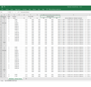 Tabulka Excel s vnitřními silami prutů