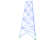 Model ID 2337 | TST035-b | Příhradový stožár | Trojúhelníkový půdorys | X-diagonály (propojené) & horizontály