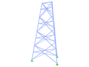 Model ID 2338 | TST036 | Příhradový stožár | Trojúhelníkový půdorys | X-diagonály (přímé) a diagonály