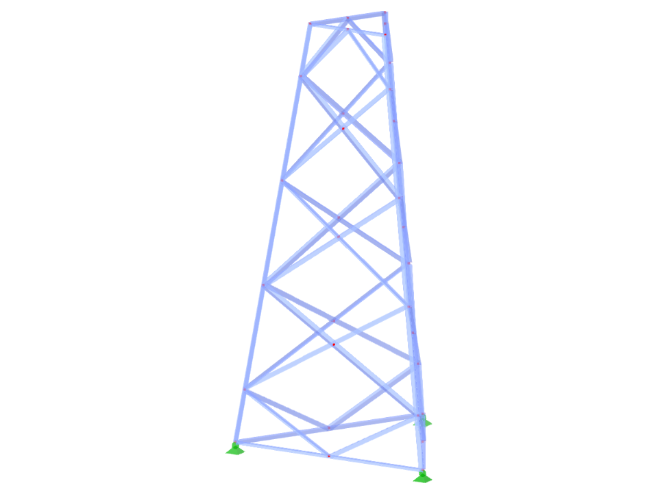 Model ID 2341 | TST038-b | Příhradový stožár | Trojúhelníkový půdorys | Kosočtvercové diagonály (spojené, přímé)