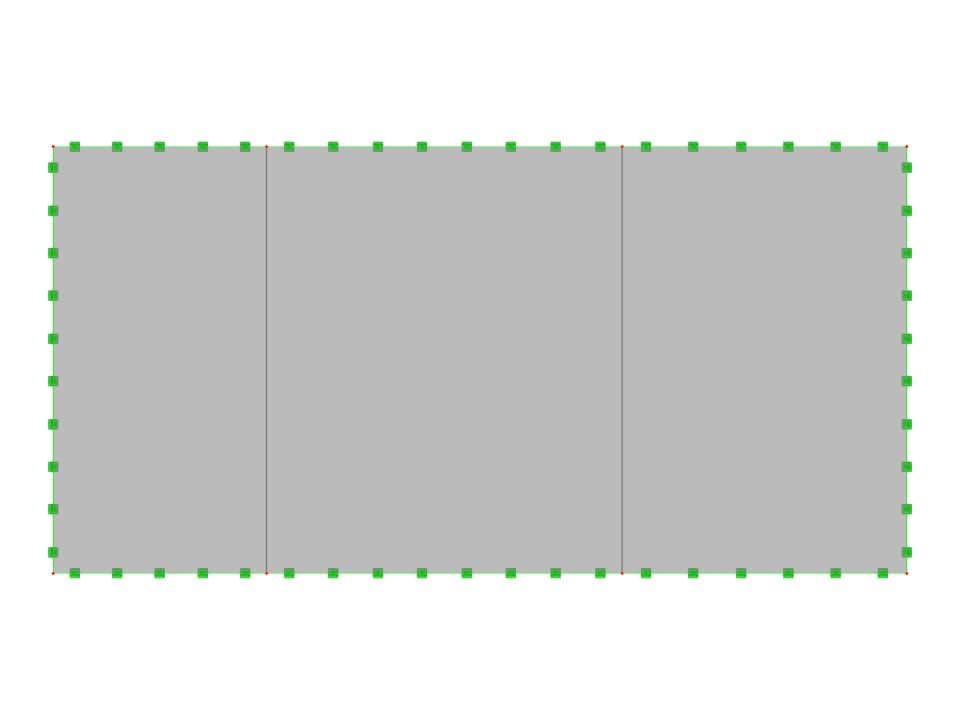 Obrázek znázorňuje betonovou desku rozdělenou do tří odlišných sekcí, což ilustruje její konstrukční uspořádání a návrh.
