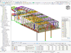 Model horní stanice v programu RFEM