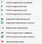 Místní nabídka pro komponenty