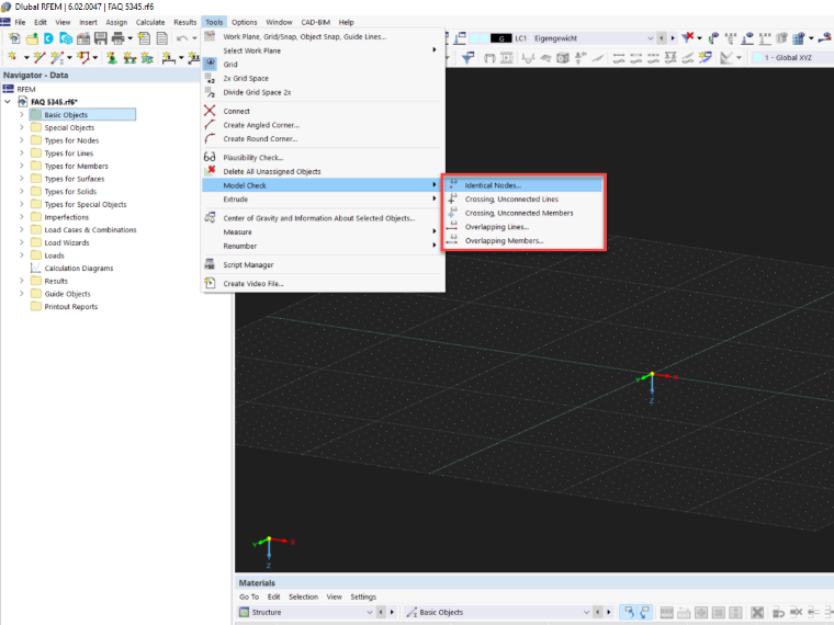 FAQ 005345 | Můj model v programu RFEM 6 / RSTAB 9 je nestabilní. Čím by to mohlo být?